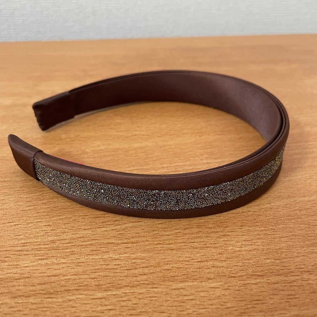 コンプレックスビズ　ラメ　カチューシャ　ブラウン
