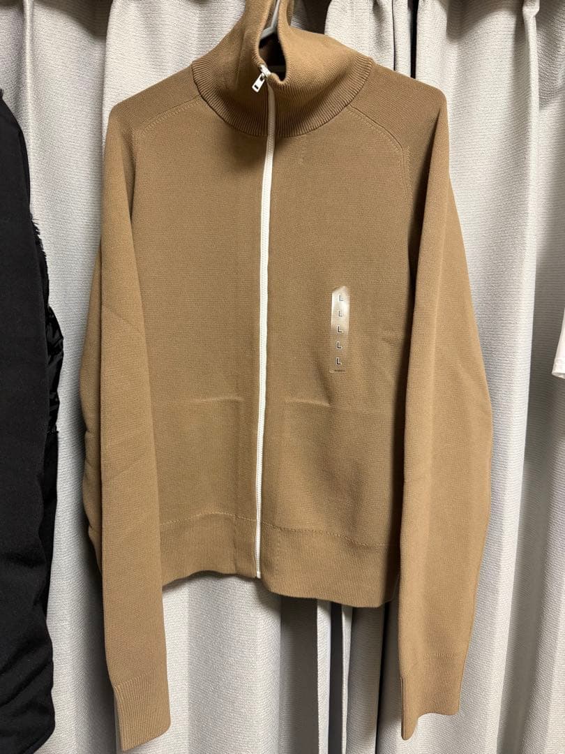 UNIQLO C ミラノリブフルジップカーディガン　ベージュ　L