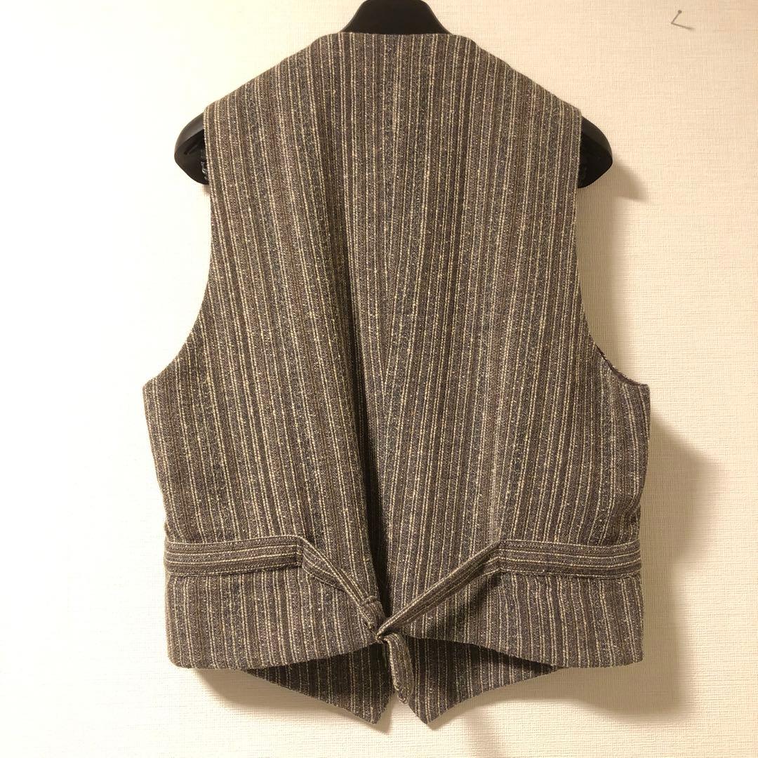 BIGLIDUE ビリドゥーエ　ジャケット＆ベストグレージュストライプ48美品
