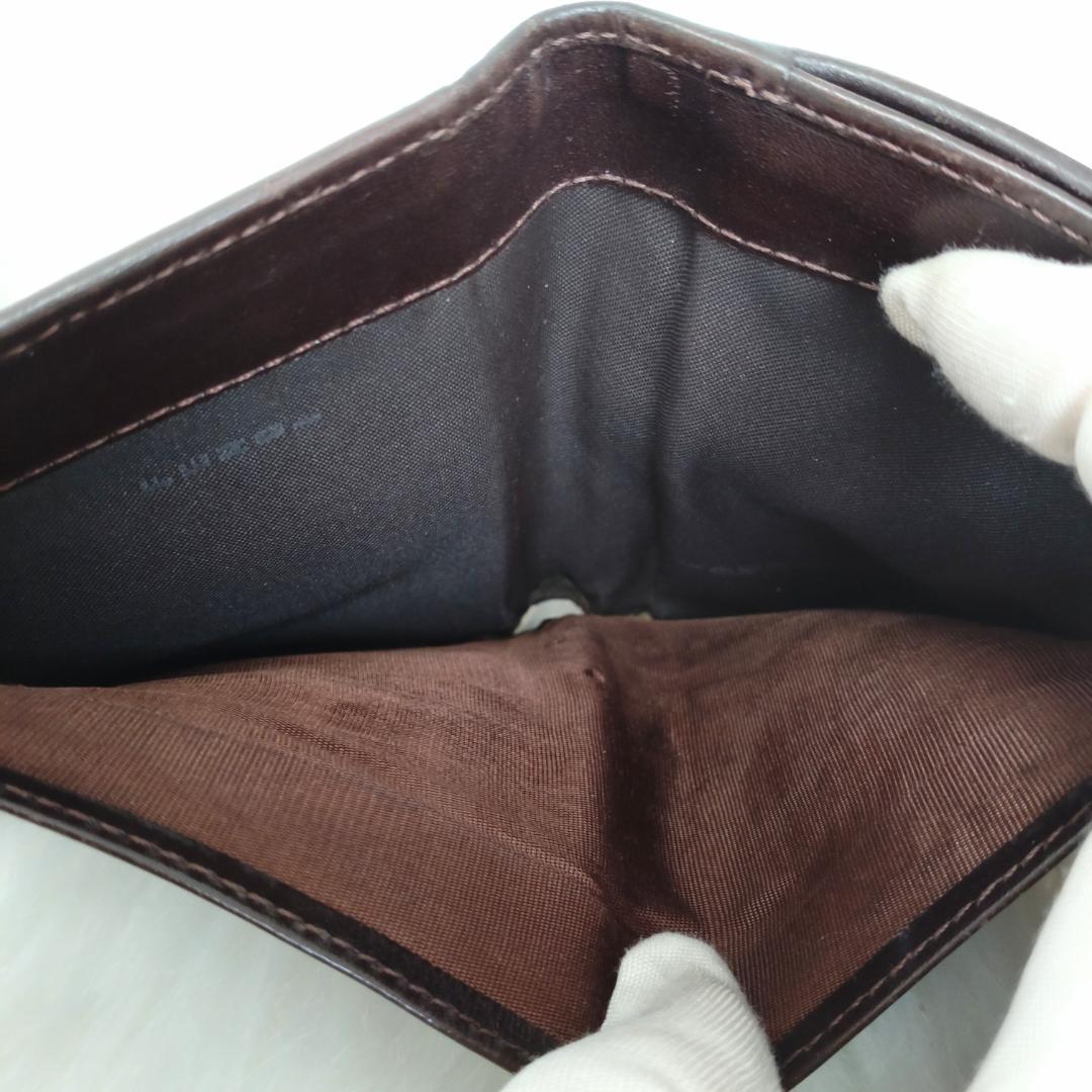 美品✨フェンディ 二つ折財布 ズッカ キャンパス レザー ブラウン