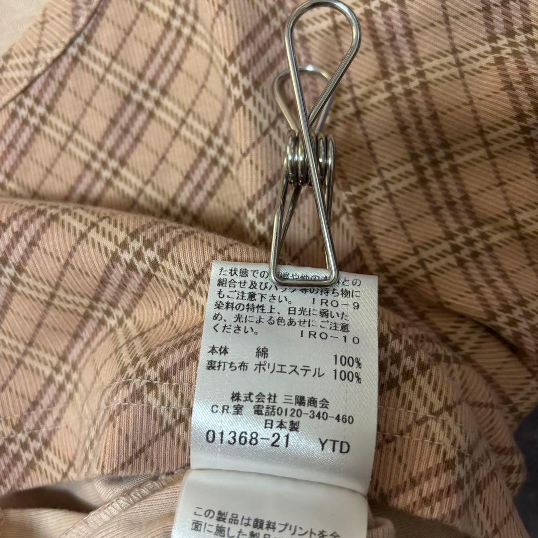 y2k 00s バーバリーブルーレーベル　チェック　パフスリーブ　ピチT 平成