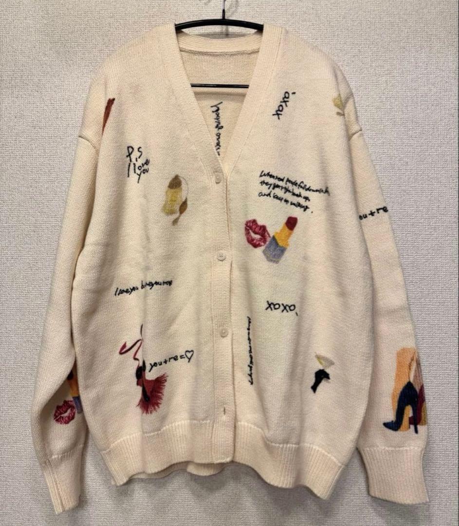 【Ameri】LITTLE FUNNY FACE KNIT CARDIGAN