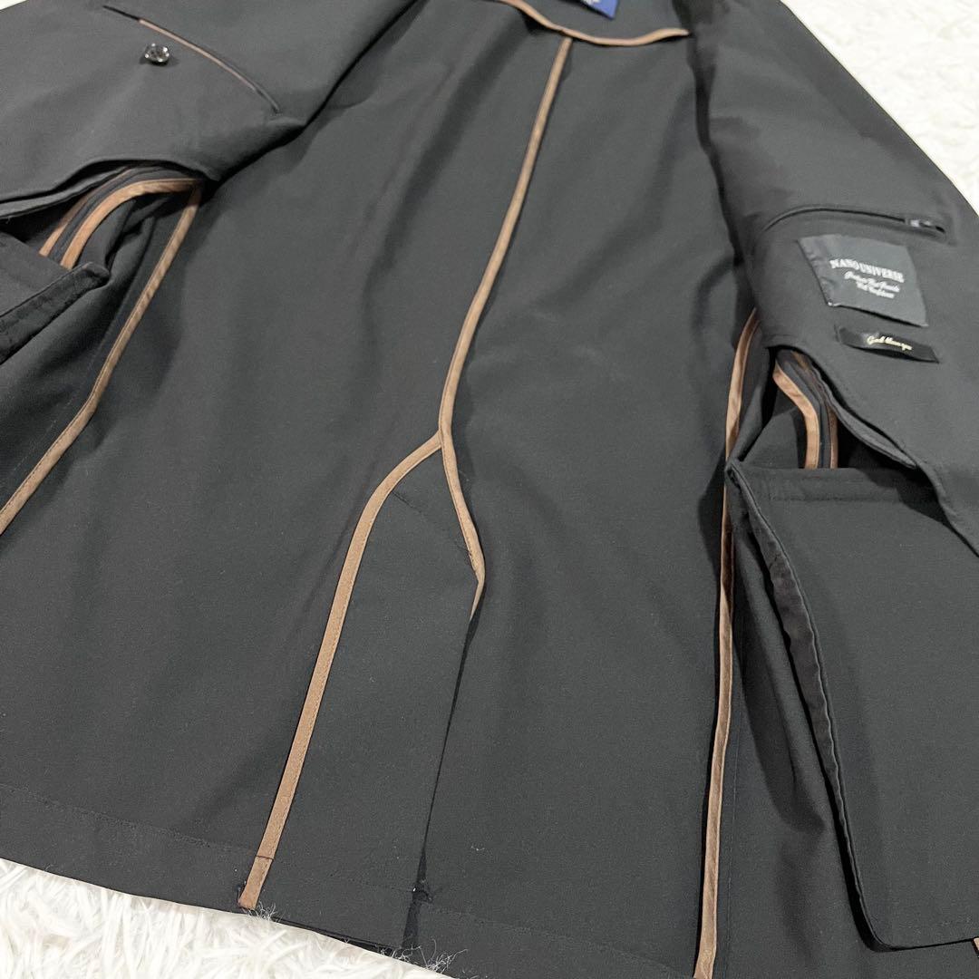 美品　ナノユニバース　 ダメリーノ　ＳＯＬＯＴＥＸ　スーツセットアップ　S 黒
