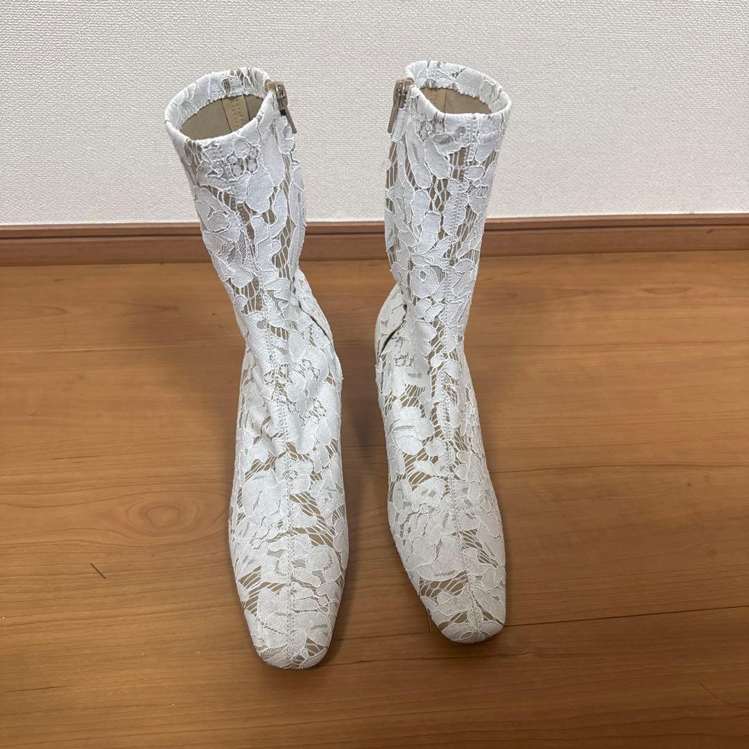 TSURU by MARIKO OIKAWA レース ホワイト ブーツ