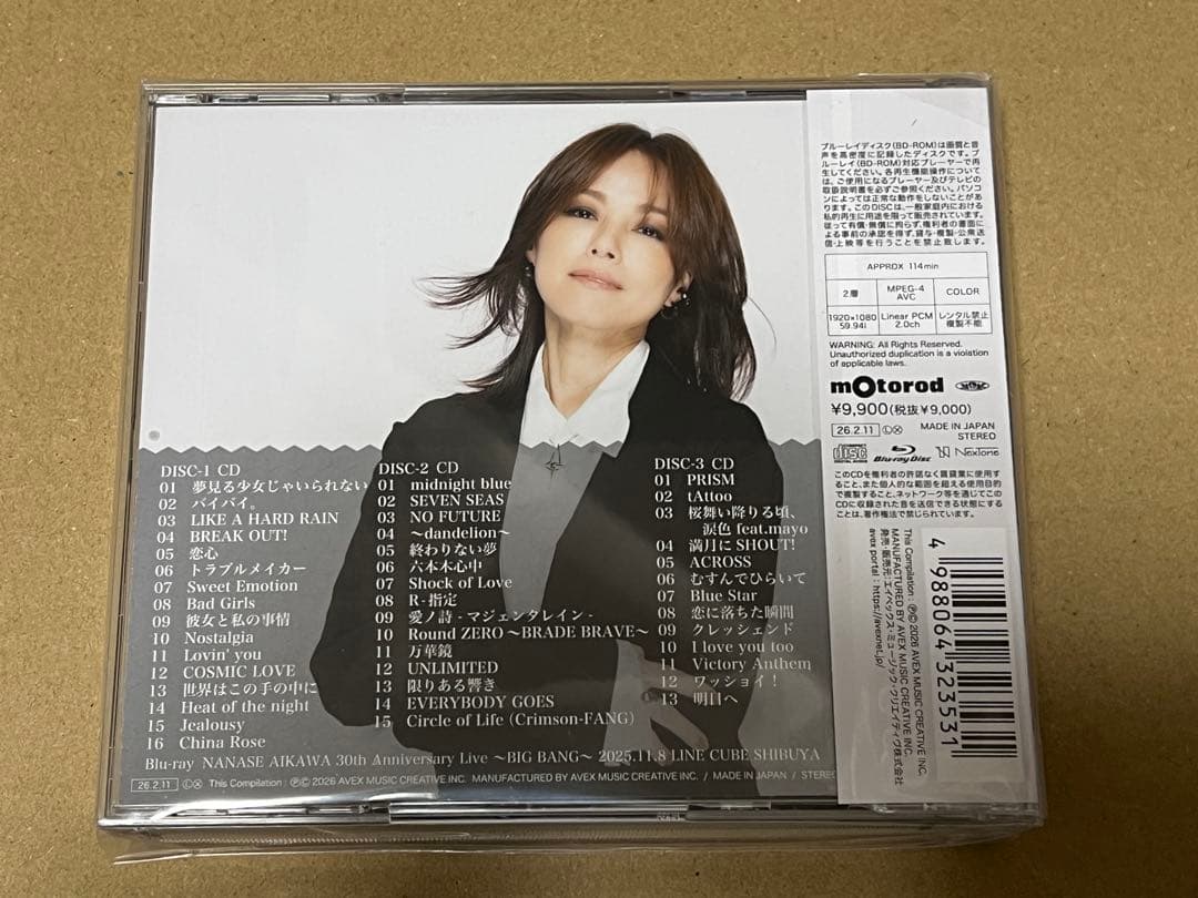 相川七瀬　30th Anniversary Best 3CD + Blu-ray