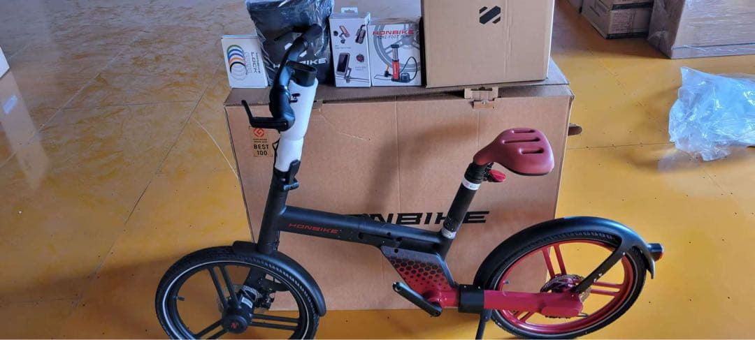 【新品未開封】Honsbike 電動アシスト自転車 スポーツタイプ 黒/赤
