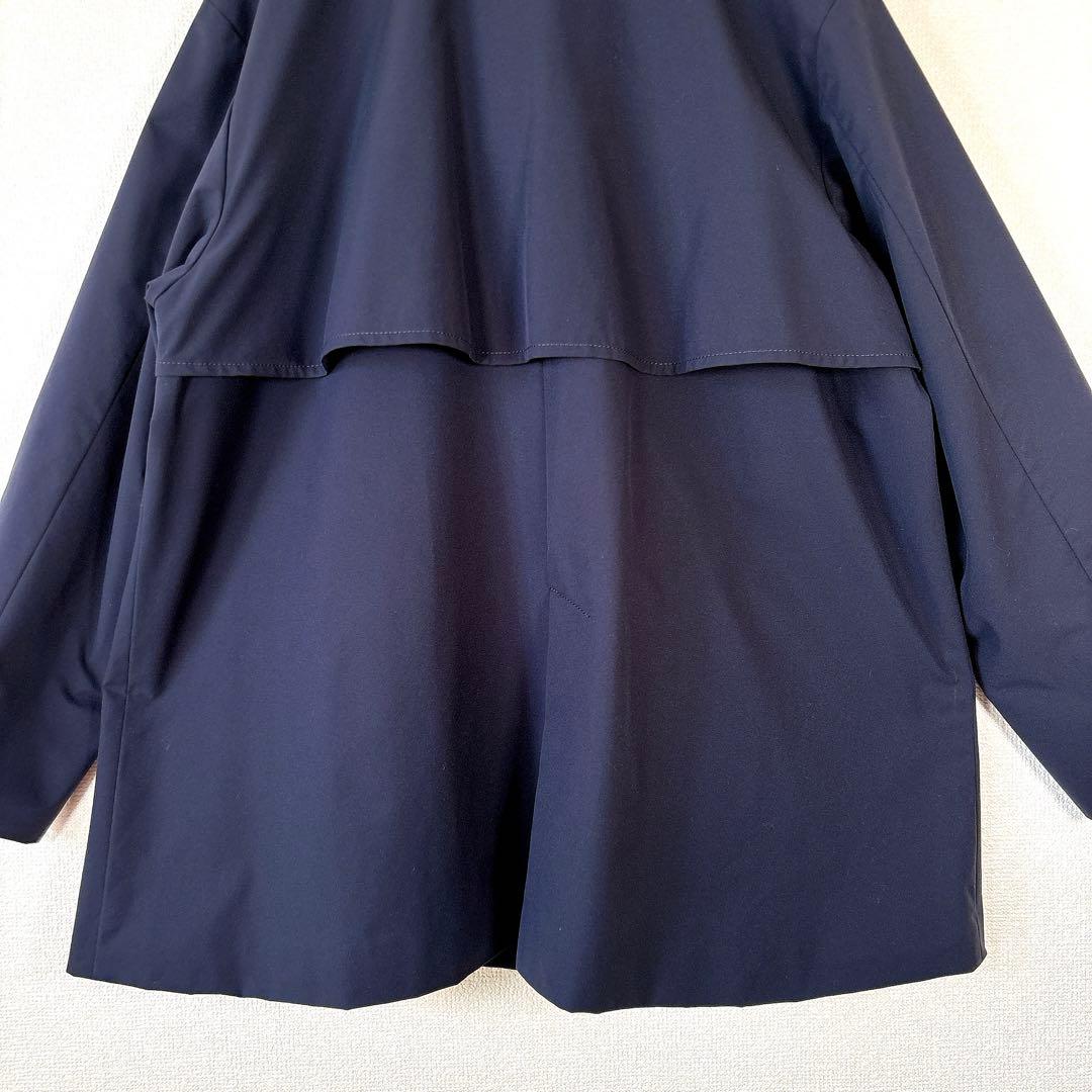 極美品✨大きい 15号 3L リフレクト 撥水 ショートトレンチコート ネイビー