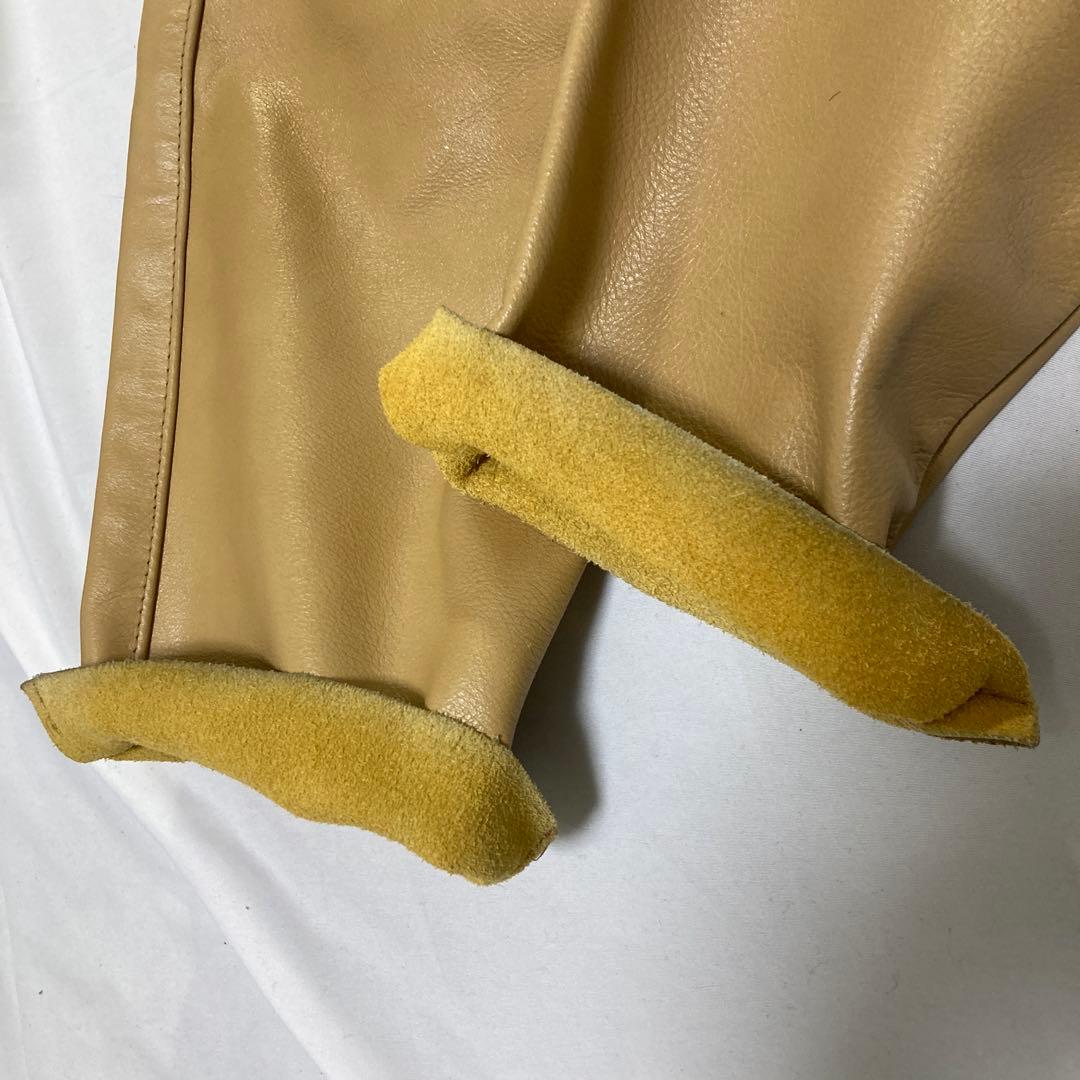 【希少品】schott ショット USA製 レザー パンツ ベージュ 28インチ