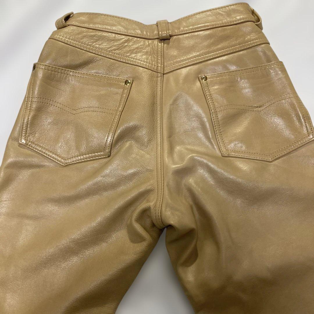 【希少品】schott ショット USA製 レザー パンツ ベージュ 28インチ