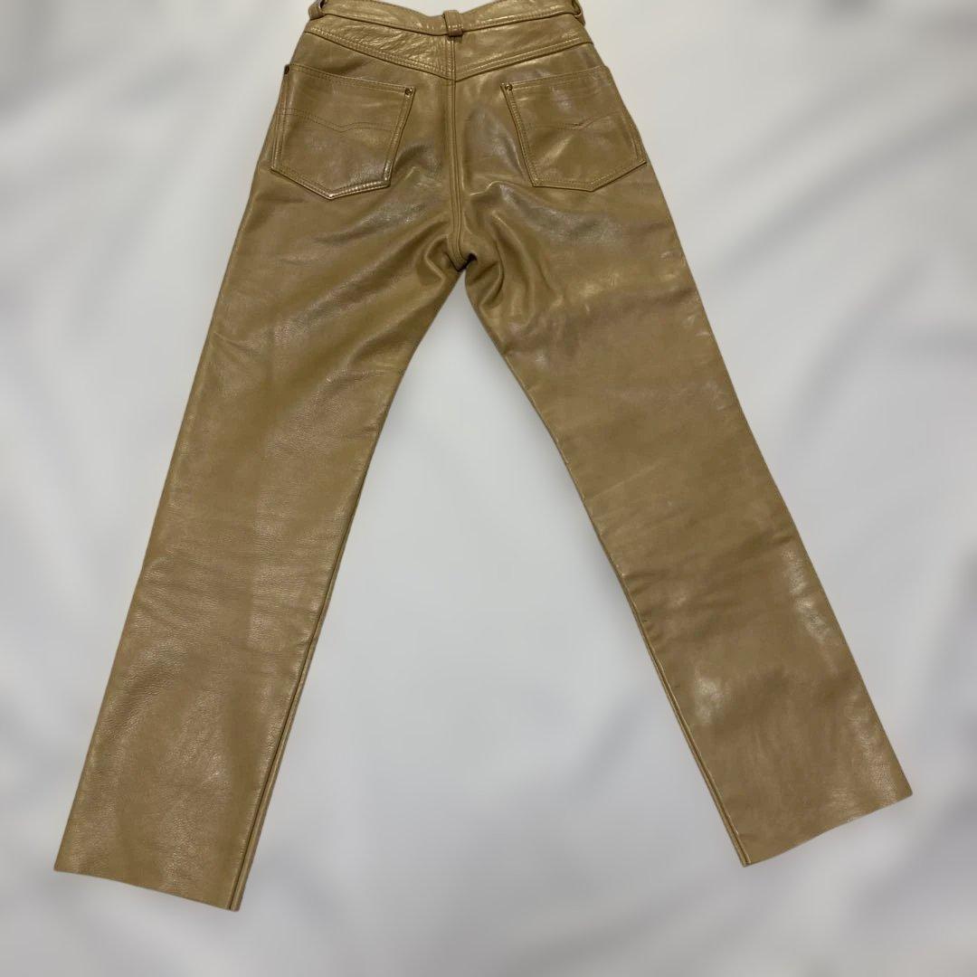 【希少品】schott ショット USA製 レザー パンツ ベージュ 28インチ
