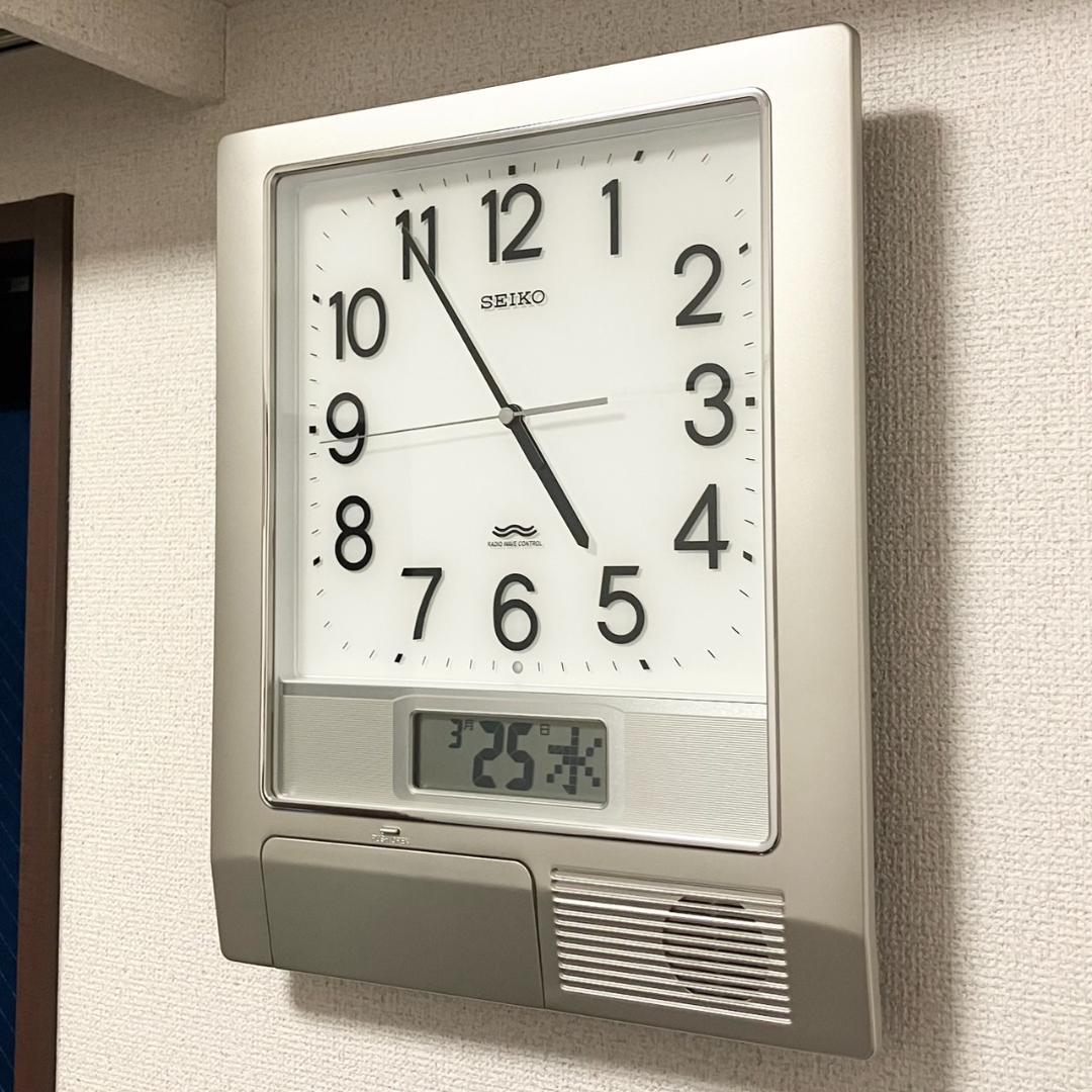 【美品】SEIKO セイコー PT201S 電波時計 プログラムクロック 壁掛け