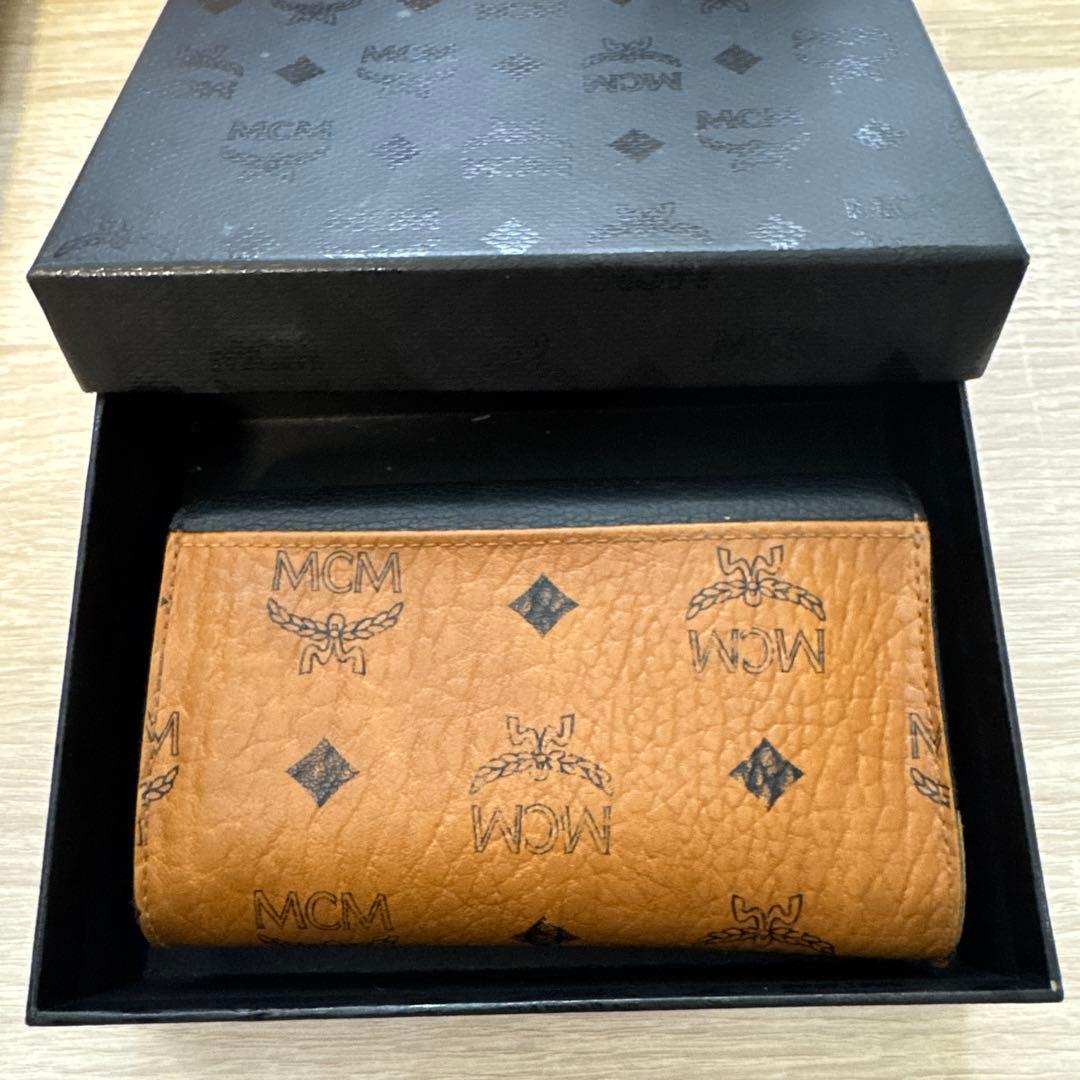 こむぎん　MCM 三つ折り財布 ブラウン/ブラック　箱つき