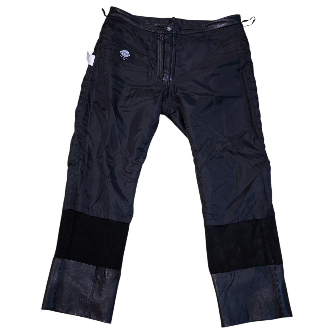 【美品】PRMS レザーパンツ 本革 牛革 黒 36