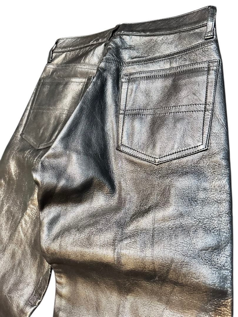 極美品！Harold Daniellホースハイド 馬革 本革レザーパンツ M