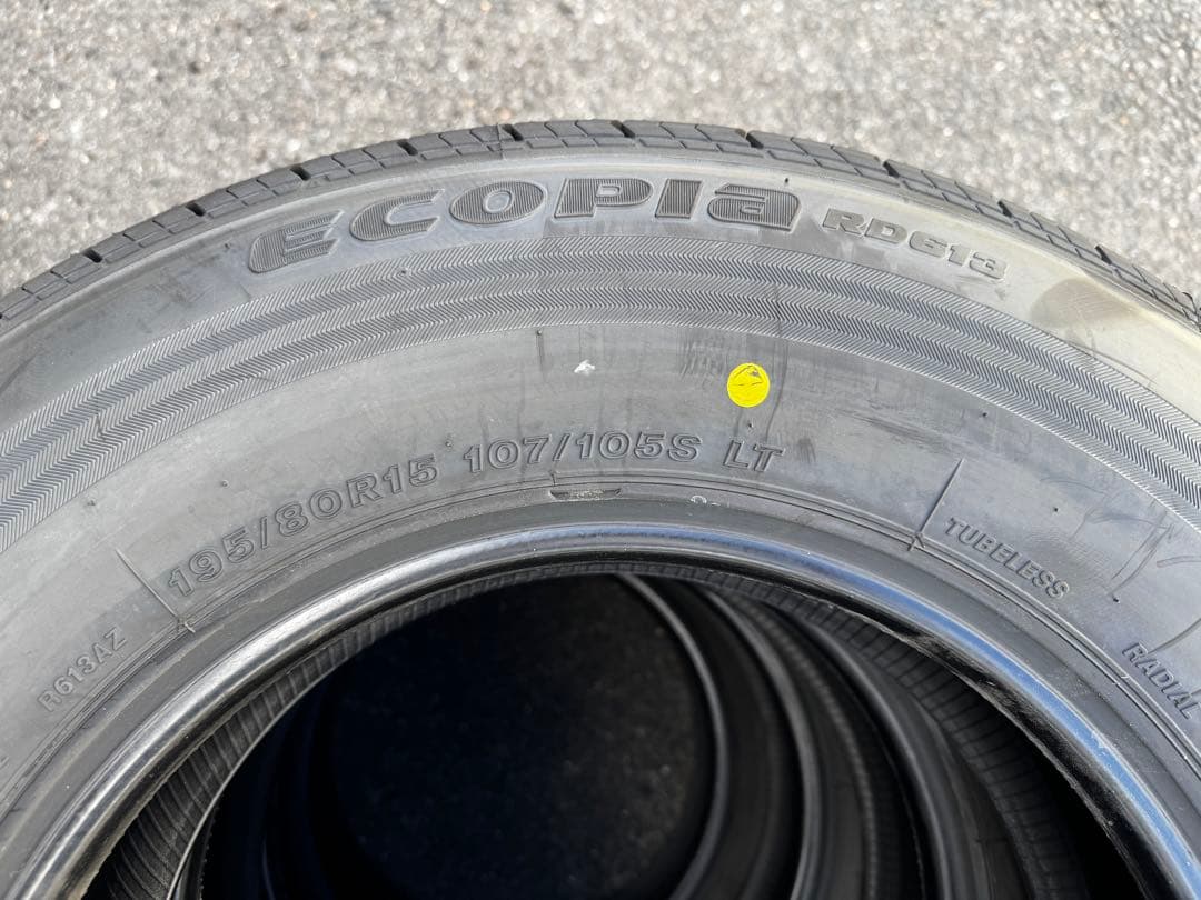 【新車外し】ブリヂストン エコピア RD-613 195/80R15 タイヤ4本