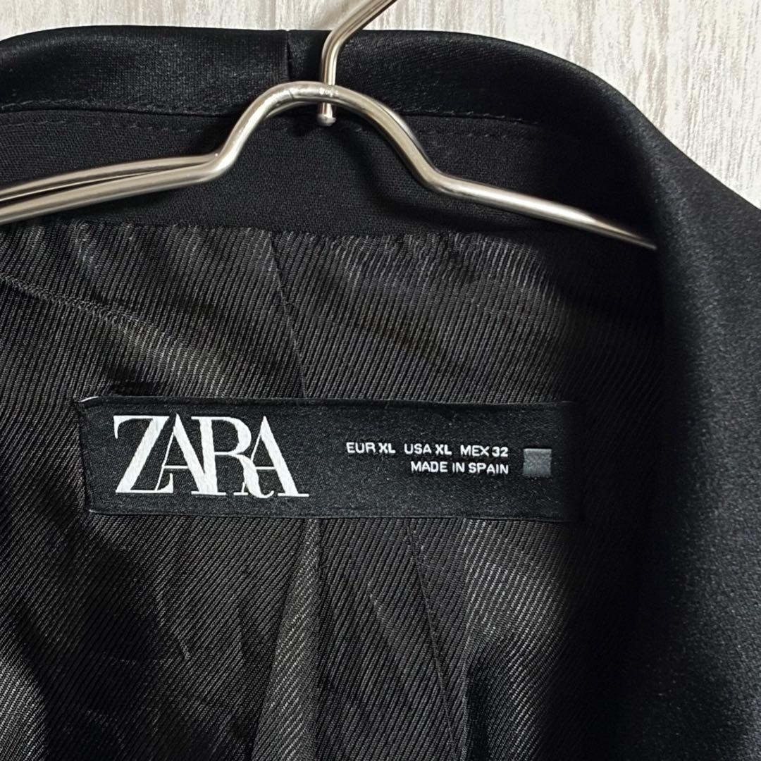 【美品】ZARA ザラ タキシード ジャケット ショールカラー ブラック XL
