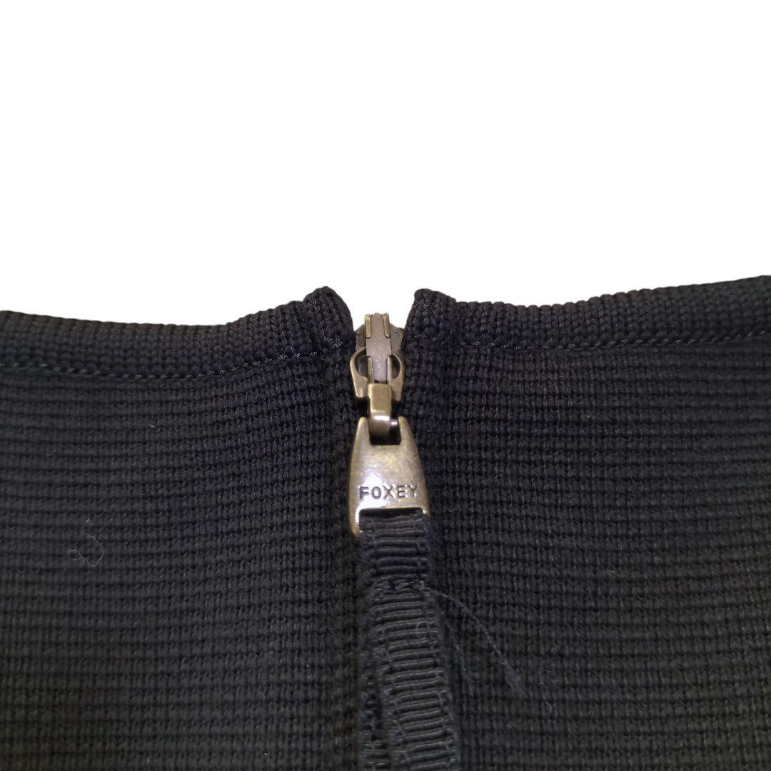 美品✦フォクシーブティック　フレアワンピース　ひざ丈　半袖　黒　大きいサイズ42