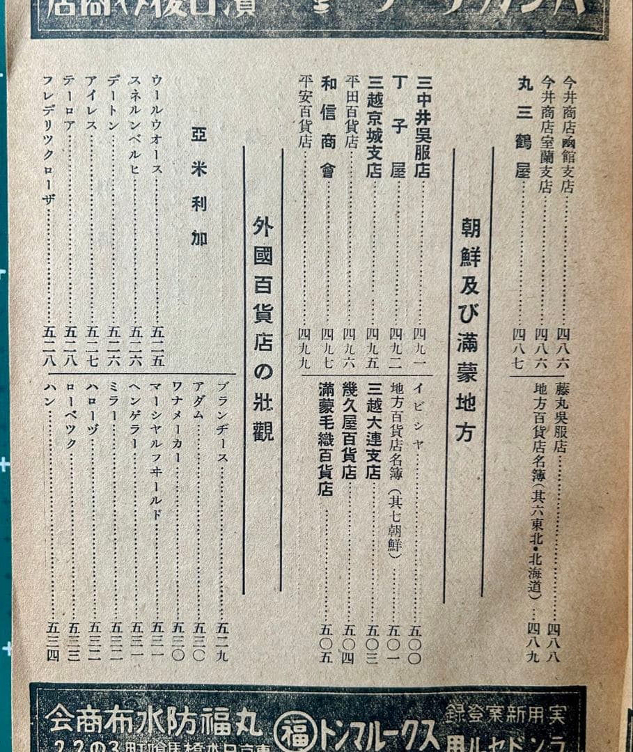 「世界百貨店要覧」　百貨店新聞社　昭和9年　古書