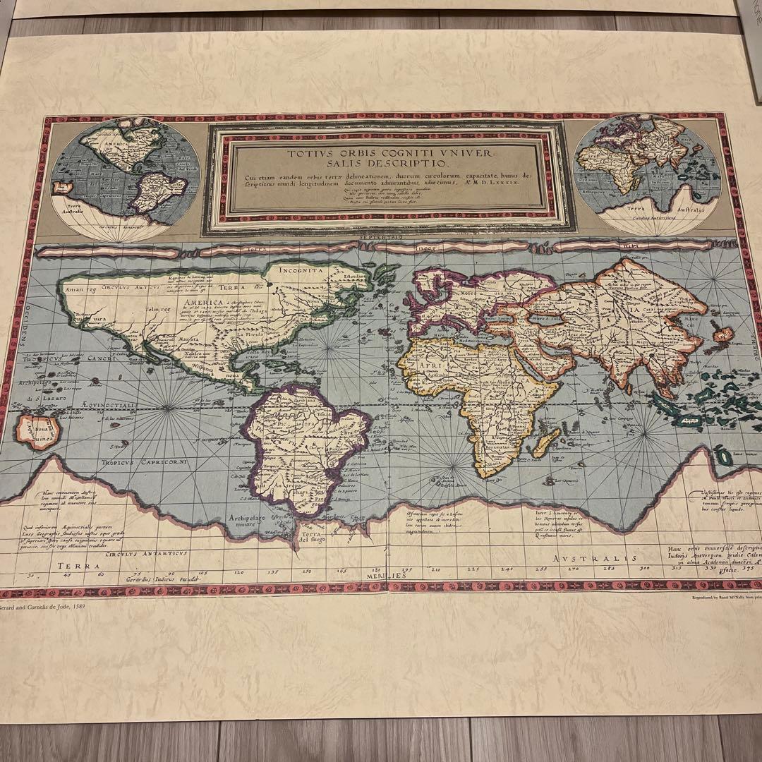 【美品】アンティーク　世界地図　Rand Mcnally 2種　古地図ポスター