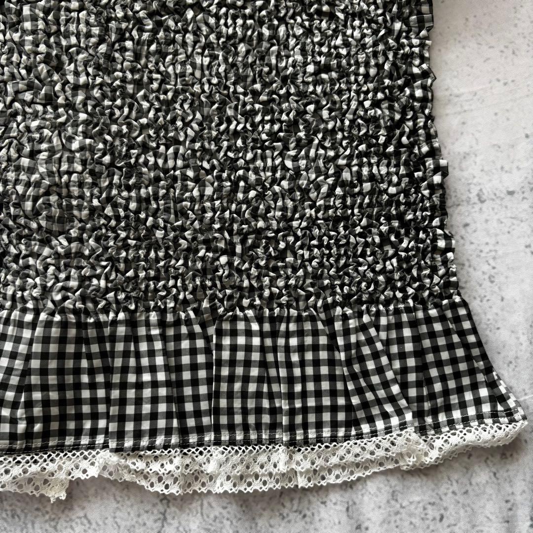 美品　ユキトリイ　プリーツ ブラウス　刺繍　羽織り　ギンガムチェック