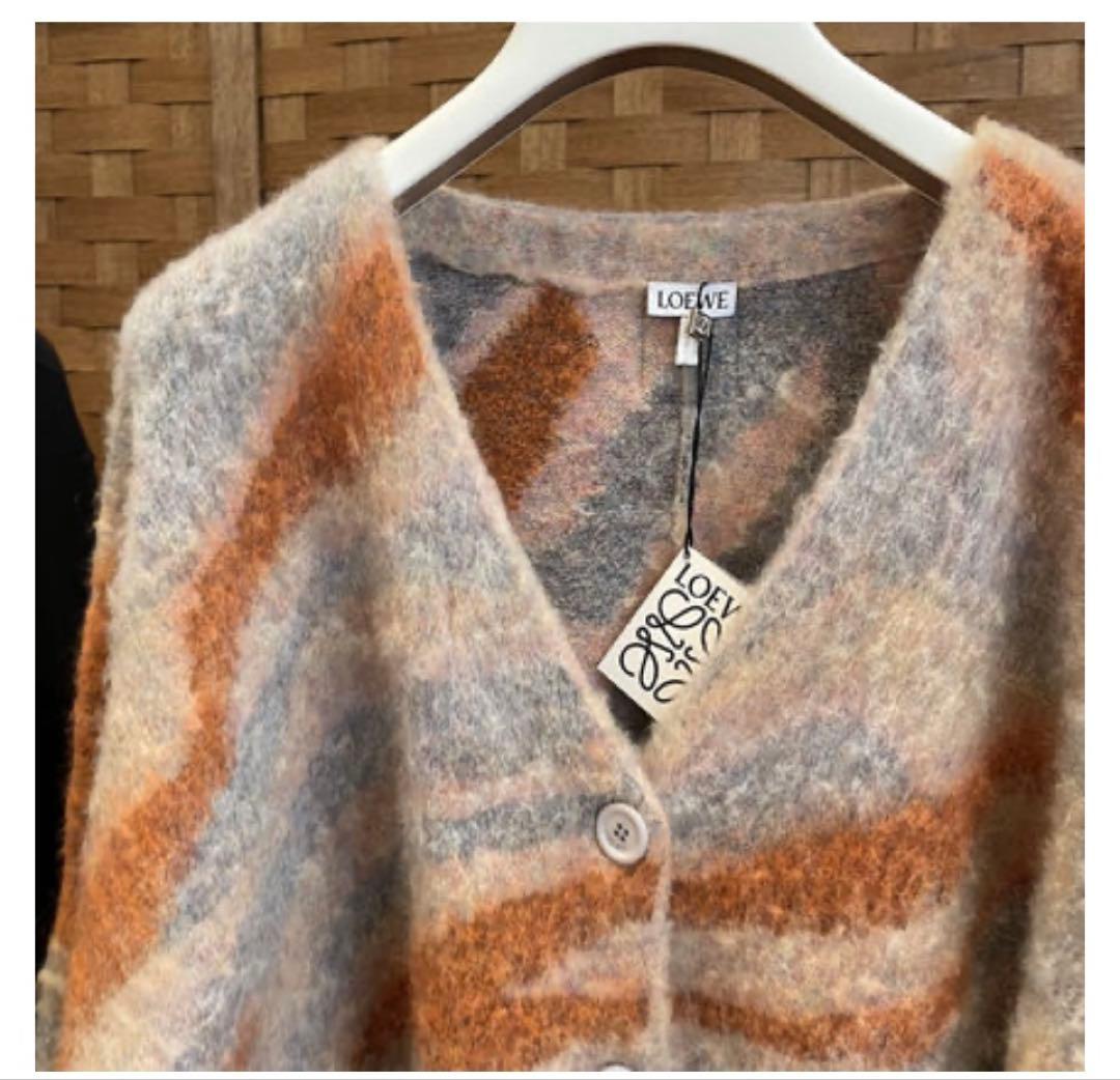 LOEWE ロエベ　カーディガン ニット　グレー・オレンジ　L 未使用
