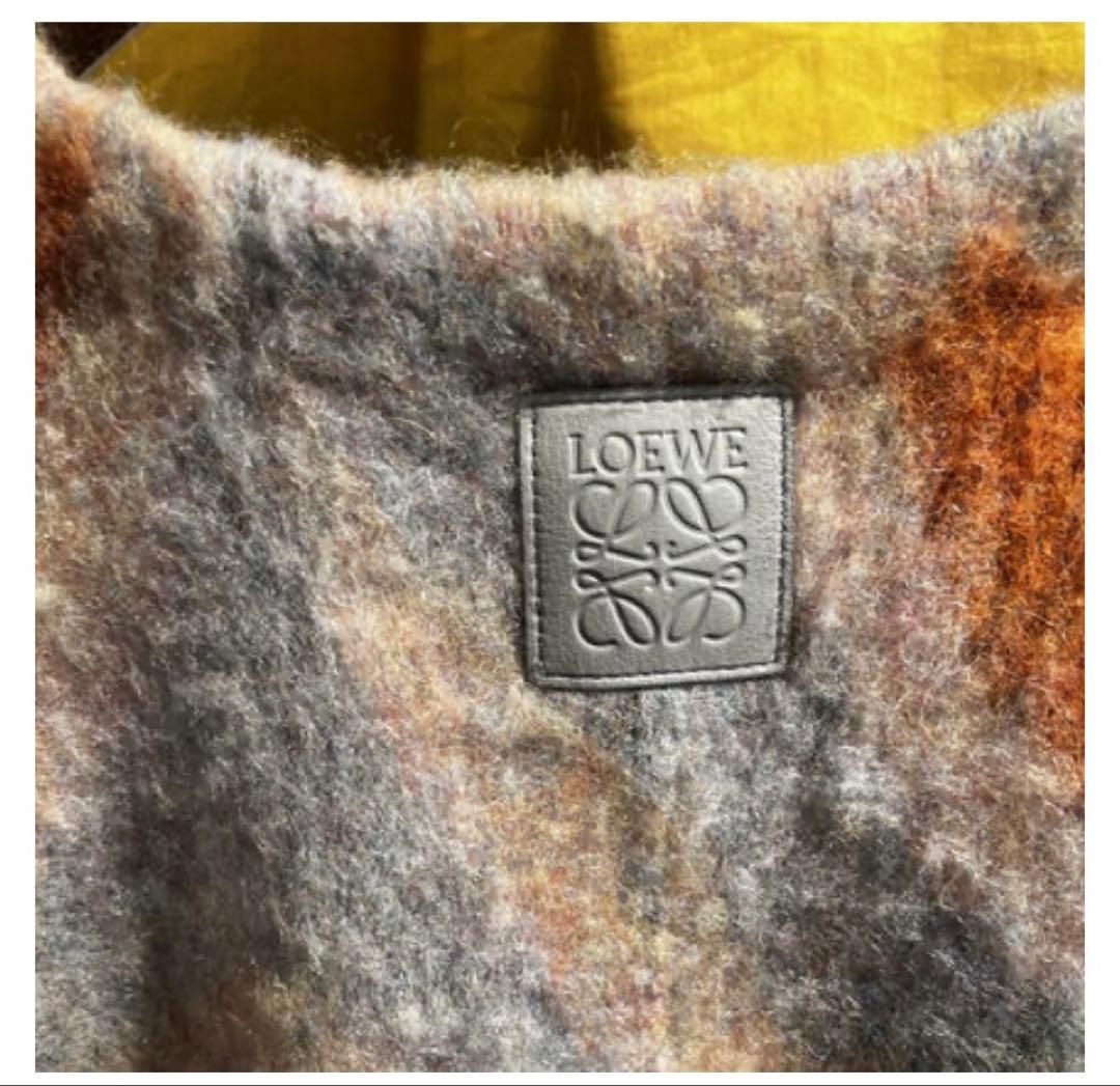 LOEWE ロエベ　カーディガン ニット　グレー・オレンジ　L 未使用