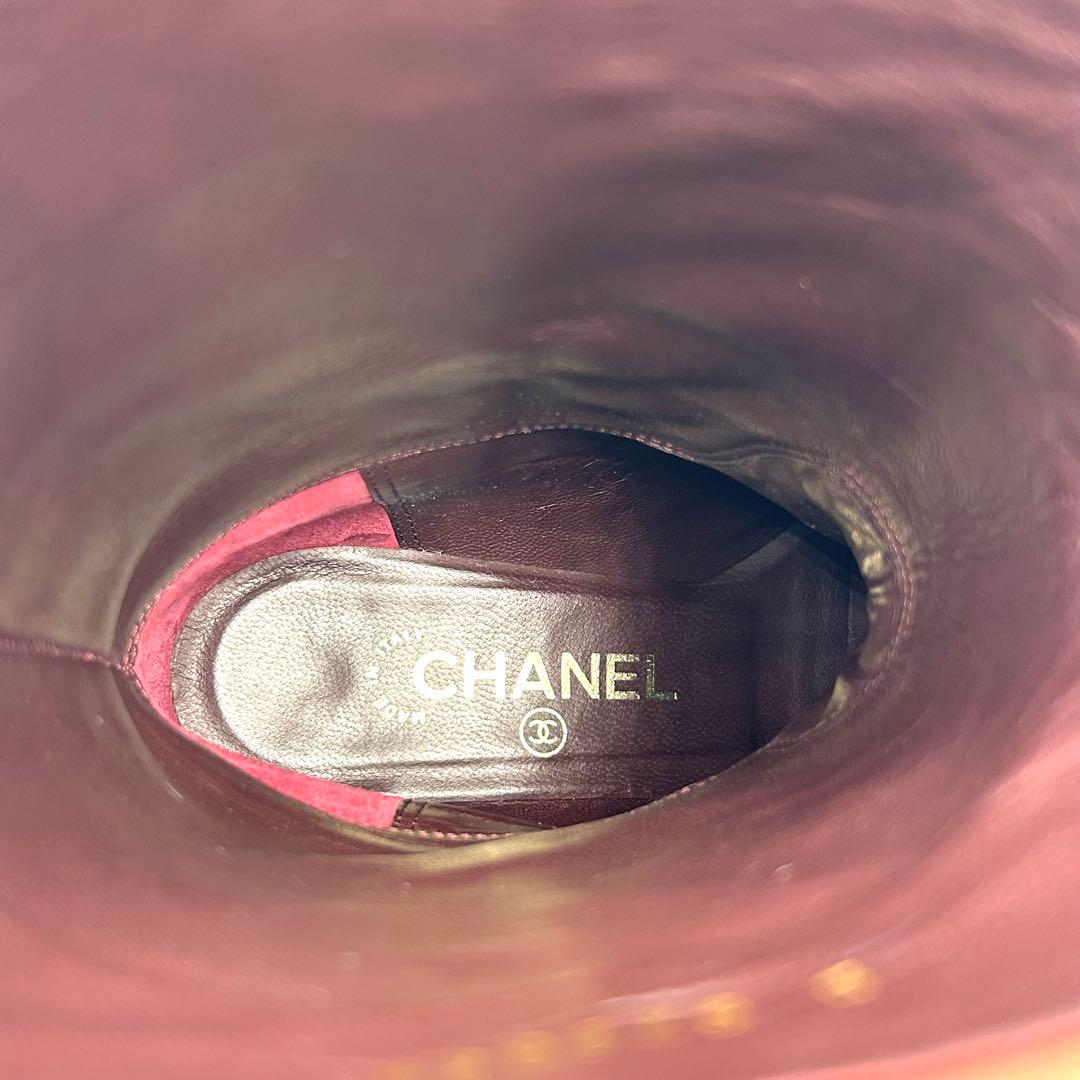 CHANEL シャネル ウエスタンブーツ ブラウン ココマーク 24cm