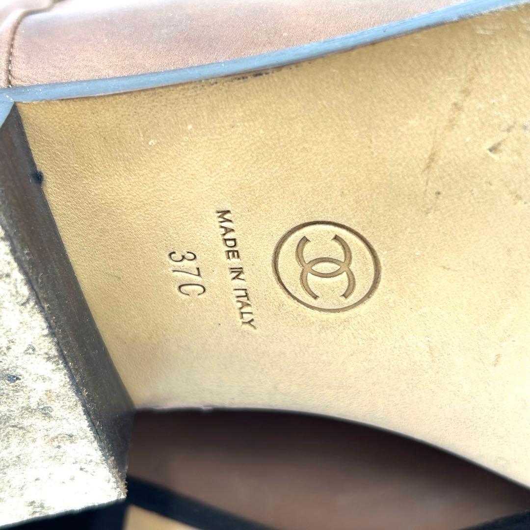 CHANEL シャネル ウエスタンブーツ ブラウン ココマーク 24cm