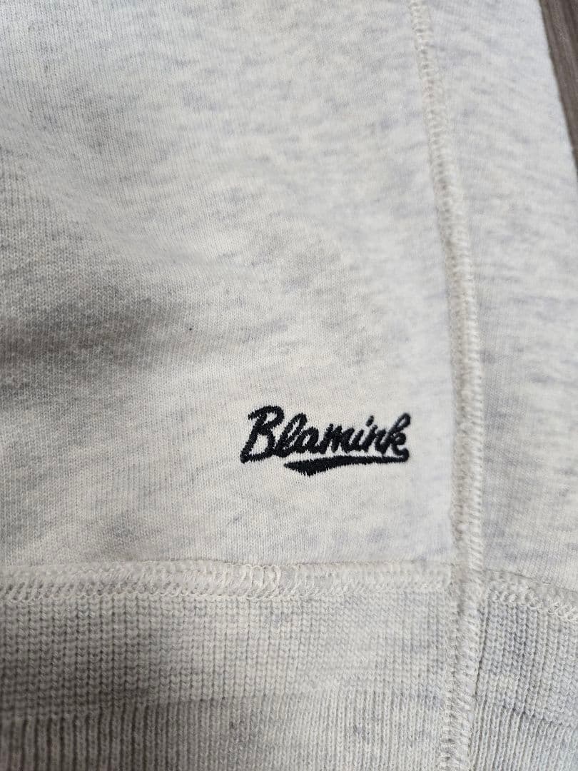BLAMINK 吊り裏毛ロゴショートスリーブ　ライトグレー