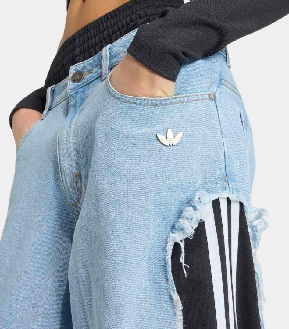 adidas ADILENIUM 5.0 デコンストラクテッド デニムパンツ M