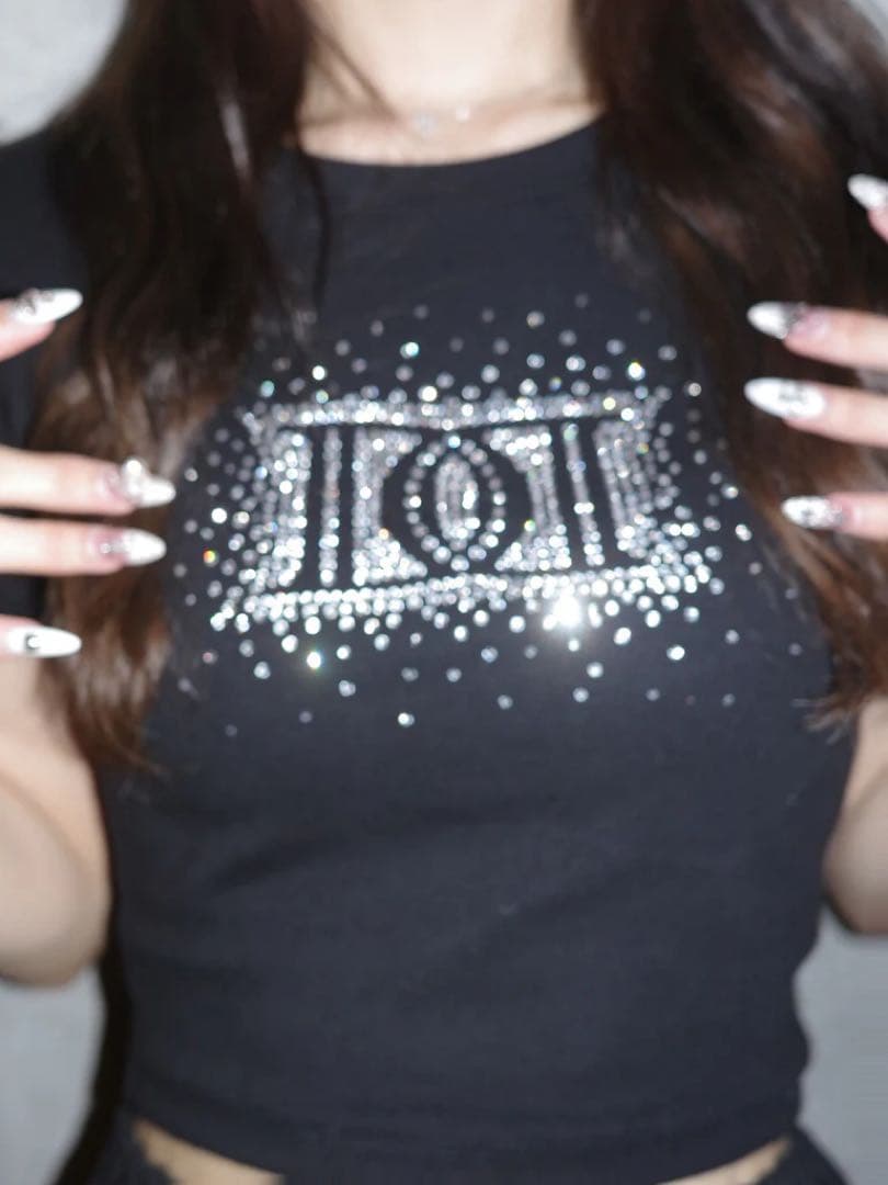 Darich♡シャイニーDDロゴコンパクトTシャツ♡ブラック