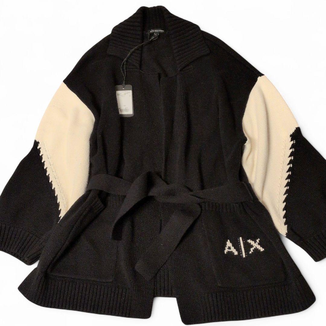 未使用　A|X　バイカラーガウンカーディガン　オーバーサイズ　ベルト　芸能人着用