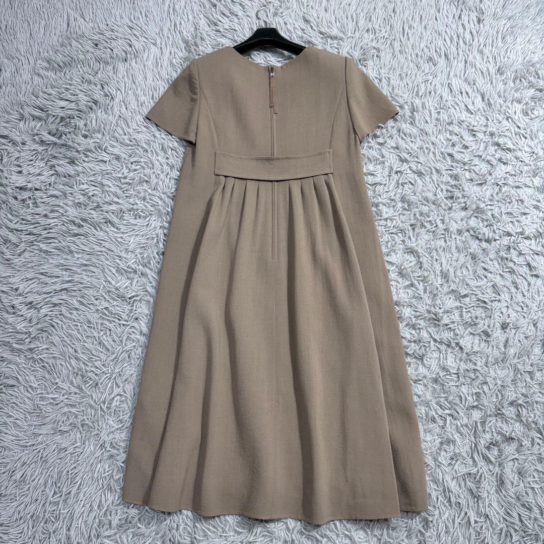 極美品✨定価13万 フォクシー フレンチカヌレドレス バックベルト 半袖 ひざ丈