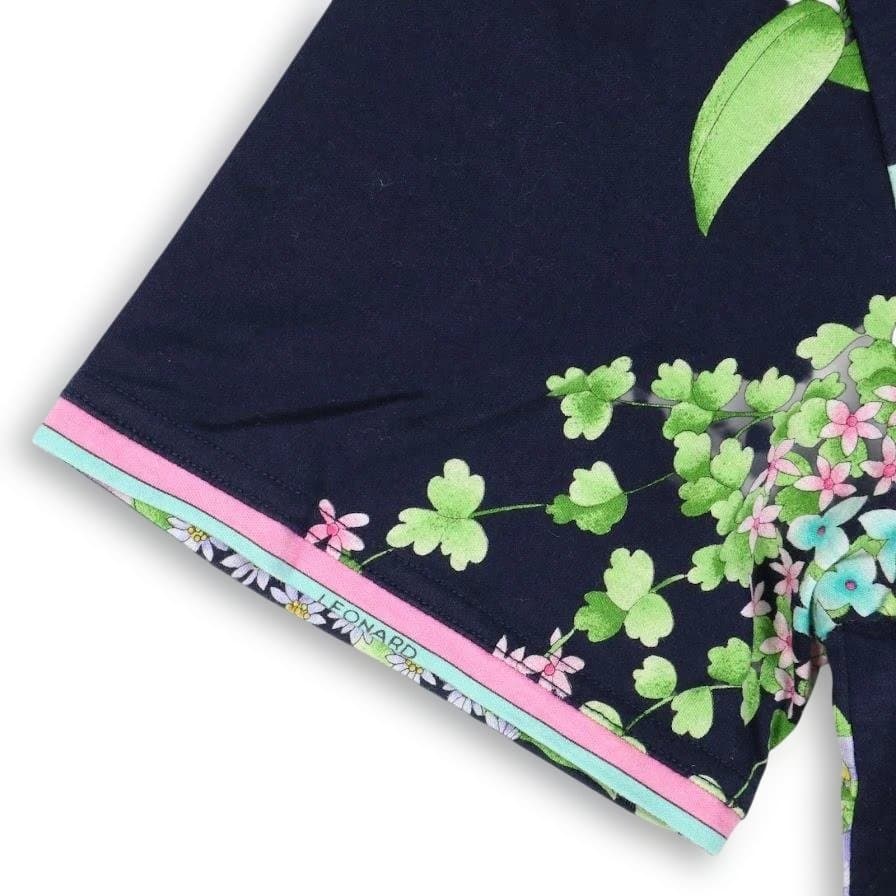 LEONARD レオナール 花柄 半袖 Tシャツ カットソー M 綿100％