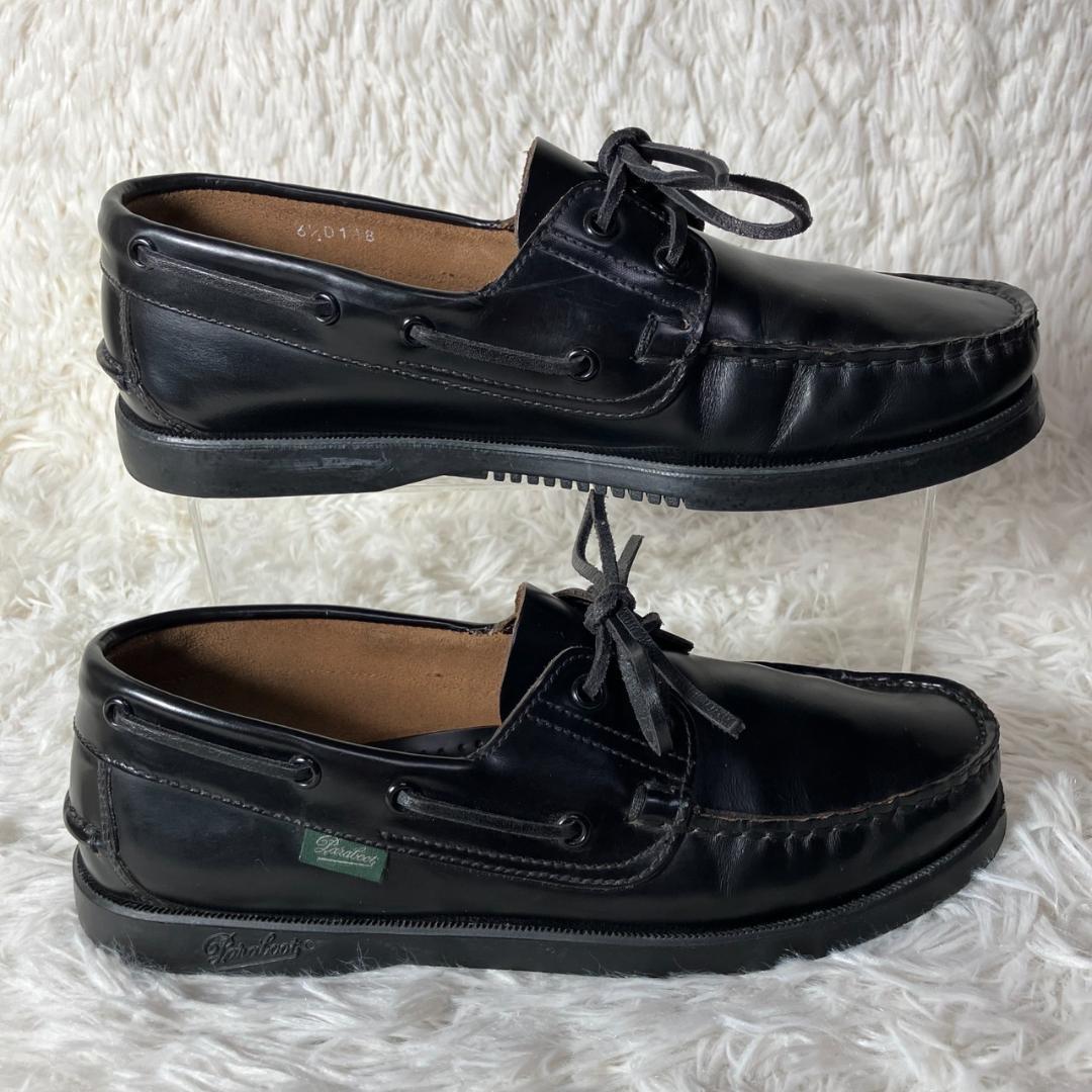 美品 Paraboot パラブーツ バース デッキシューズ ブラック 25㎝