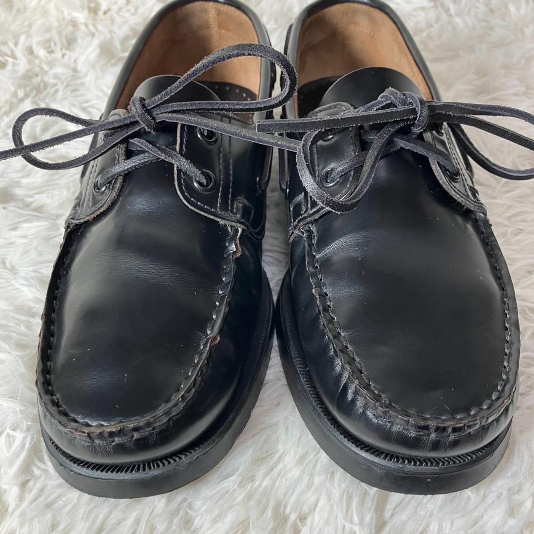 美品 Paraboot パラブーツ バース デッキシューズ ブラック 25㎝