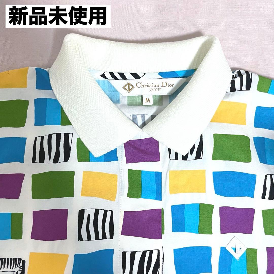 【新品未使用】Christian Dior 半袖ポロシャツ　M アニマル柄