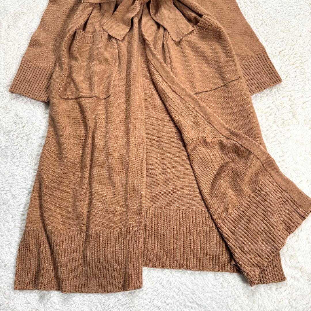 【新品】組曲 カシミヤ混 ロングカーディガン ガウン ブラウン系 3L