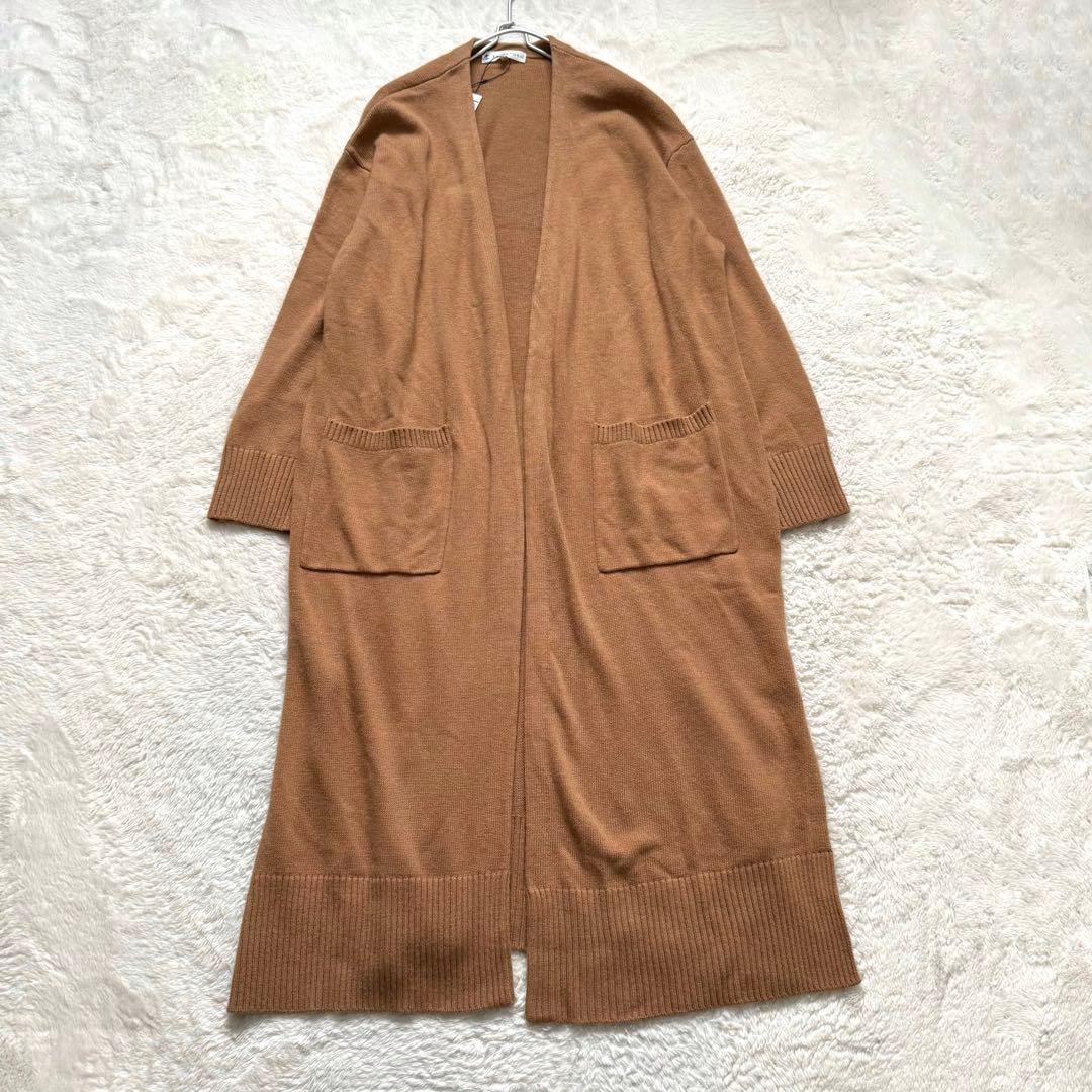 【新品】組曲 カシミヤ混 ロングカーディガン ガウン ブラウン系 3L