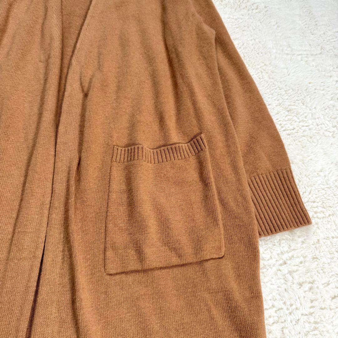 【新品】組曲 カシミヤ混 ロングカーディガン ガウン ブラウン系 3L