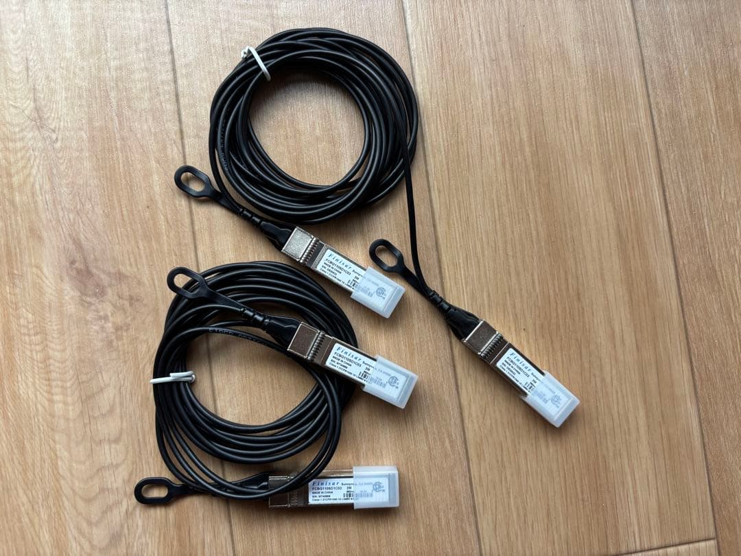 動作美品X520-DA2 10G SFP+ 新品3m AOCケーブル　セット