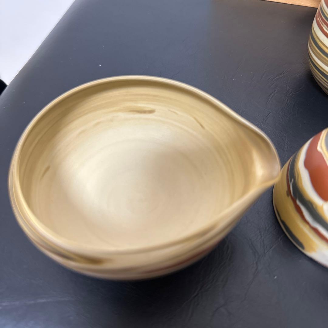 常滑焼，靖仙，茶器，茶具セート，煎茶器，7点セート，九谷焼，備前焼