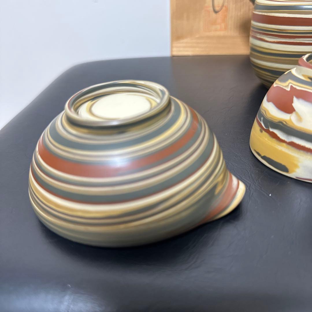 常滑焼，靖仙，茶器，茶具セート，煎茶器，7点セート，九谷焼，備前焼