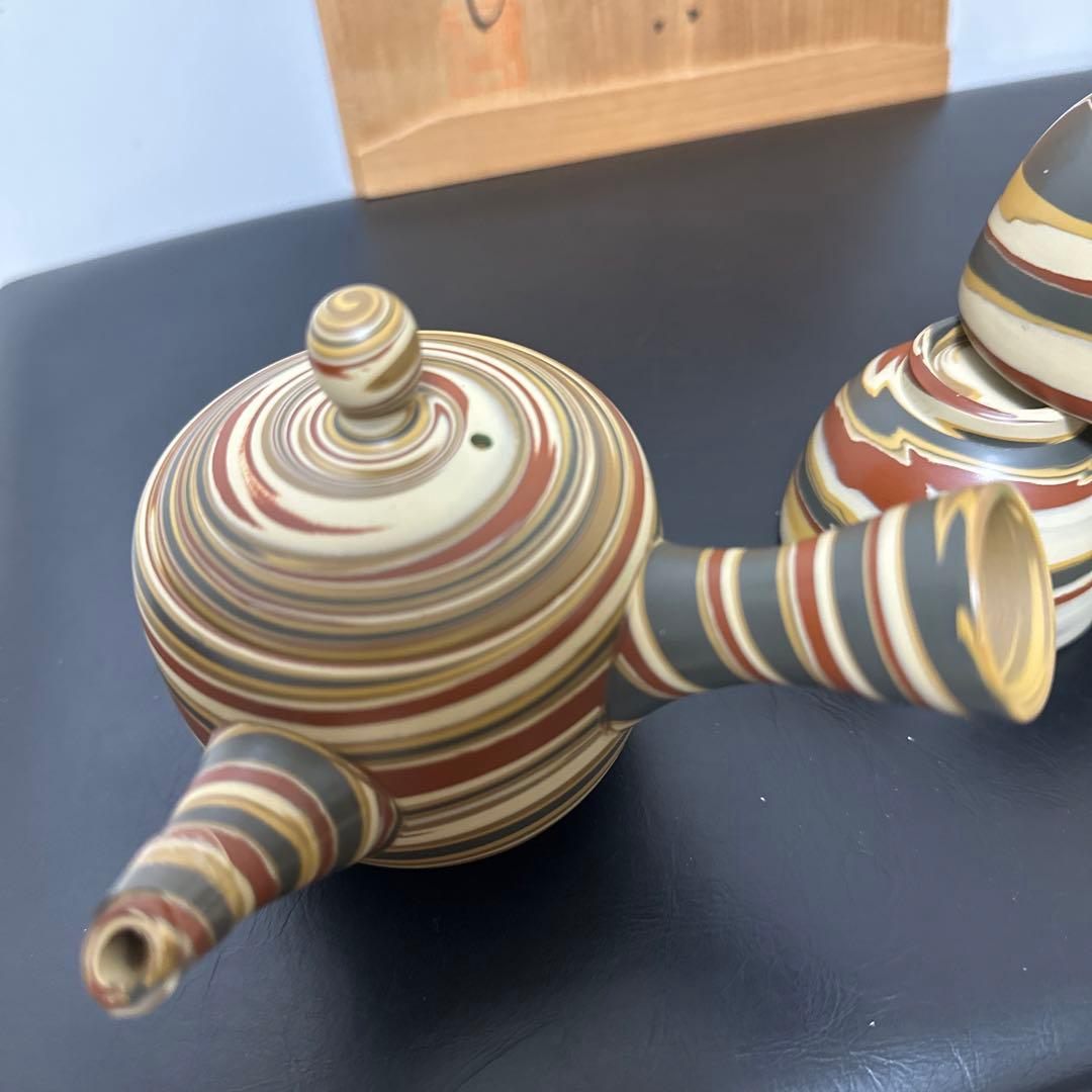 常滑焼，靖仙，茶器，茶具セート，煎茶器，7点セート，九谷焼，備前焼