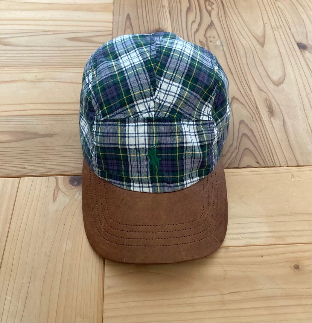 Ralph Lauren ラルフ キャップ 帽子 ポロ レザー チェック