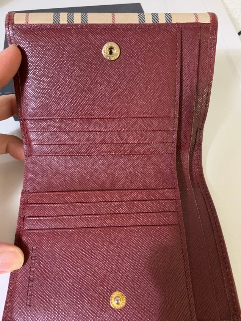 【美品】BURBERRY バーバリー 2つ折 Wホック 財布 ノバチェック