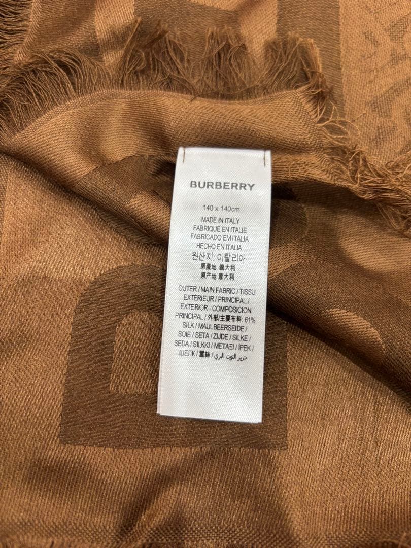 BURBERRY ブラウン 大判ストール 140cm x 140cm 格安！