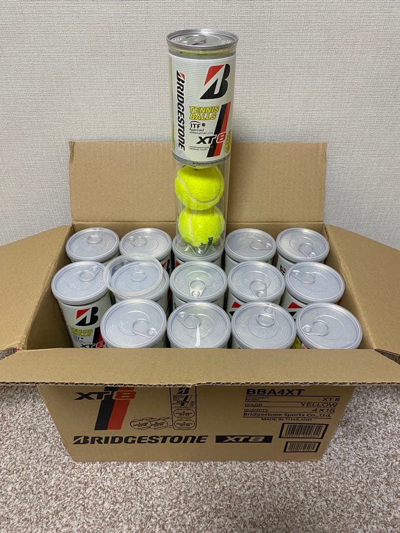 【新品未使用】硬式テニスボール（ブリヂストンXT8 ）4個入×15缶
