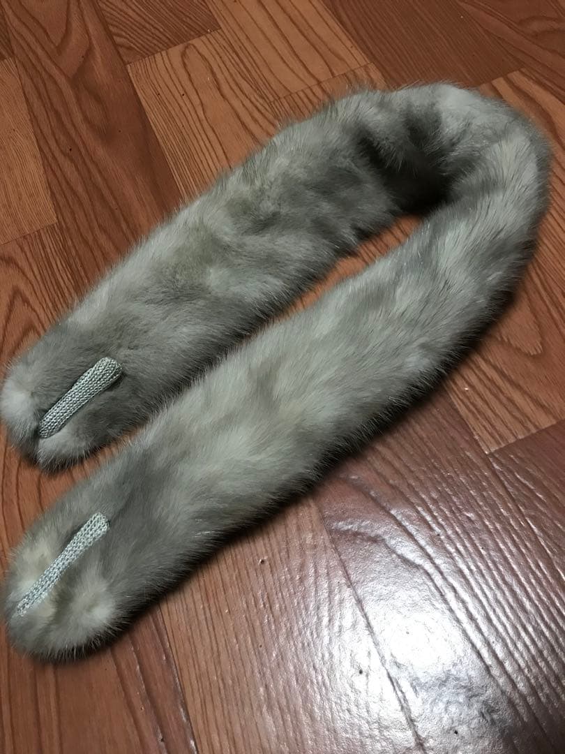 JAMES FONG FUR ミンク リアルファー ストール マフラー グレー系