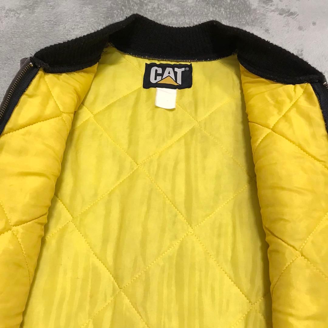 90s CAT キャタピラー　ビンテージダックベスト　ロゴ　USA製 フェード